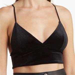 NWT Wishlist Velour Bralette, Black